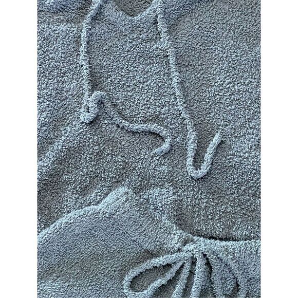 POL Grey Sherpa Long Sleeve Hoodie Short Set Pajamas Size Small - Picture 3 of 4